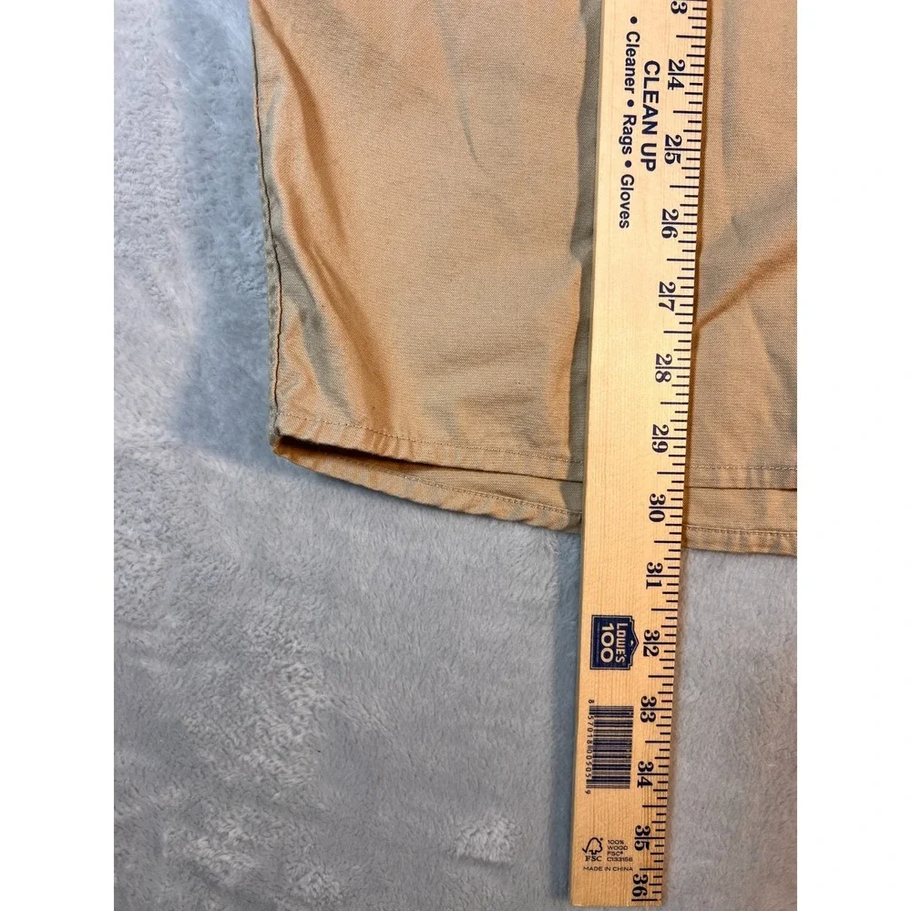 Rare Lee Tan Button‎ Up Shirt Mens Size XL Chinese Forbidden City Crane Bird Tan